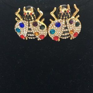 ISO Sassy Jones Dainty Bug Multi-color Earrings